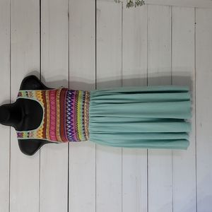 Sun and Moon small, aqua sleeveless dress